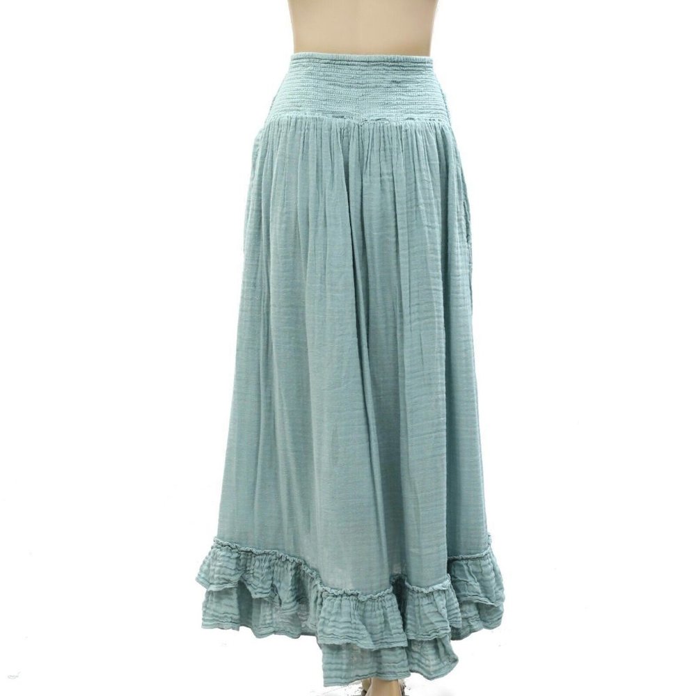Free People Free-est Augusta Long Skirt Endless Summer Tiered Ruffle M - Picture 8 of 10